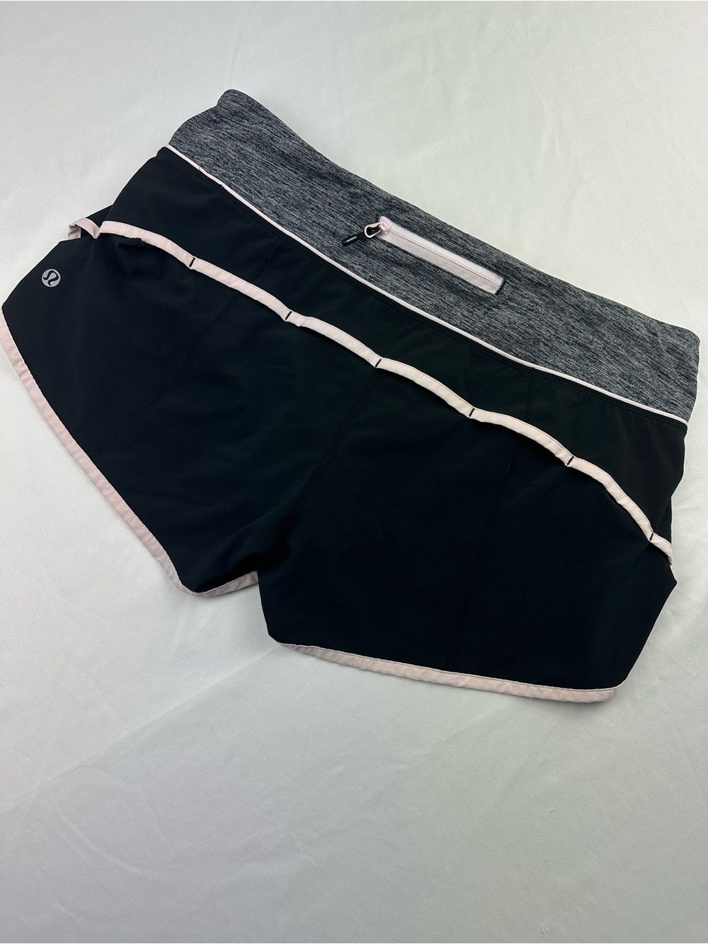 Lululemon Speed Up Shorts 2.5 Lined Black Grey Heather Pink Running Gym Sz 8
